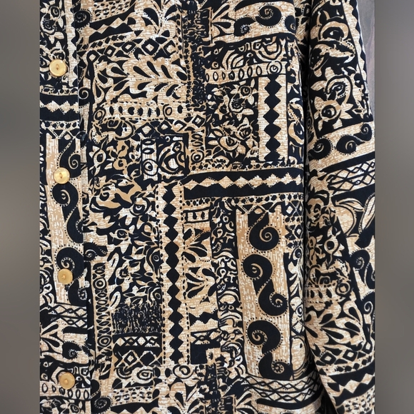 Vintage Anna Abstract Long Sleeve Button Up- Size Medium - Picture 2 of 5